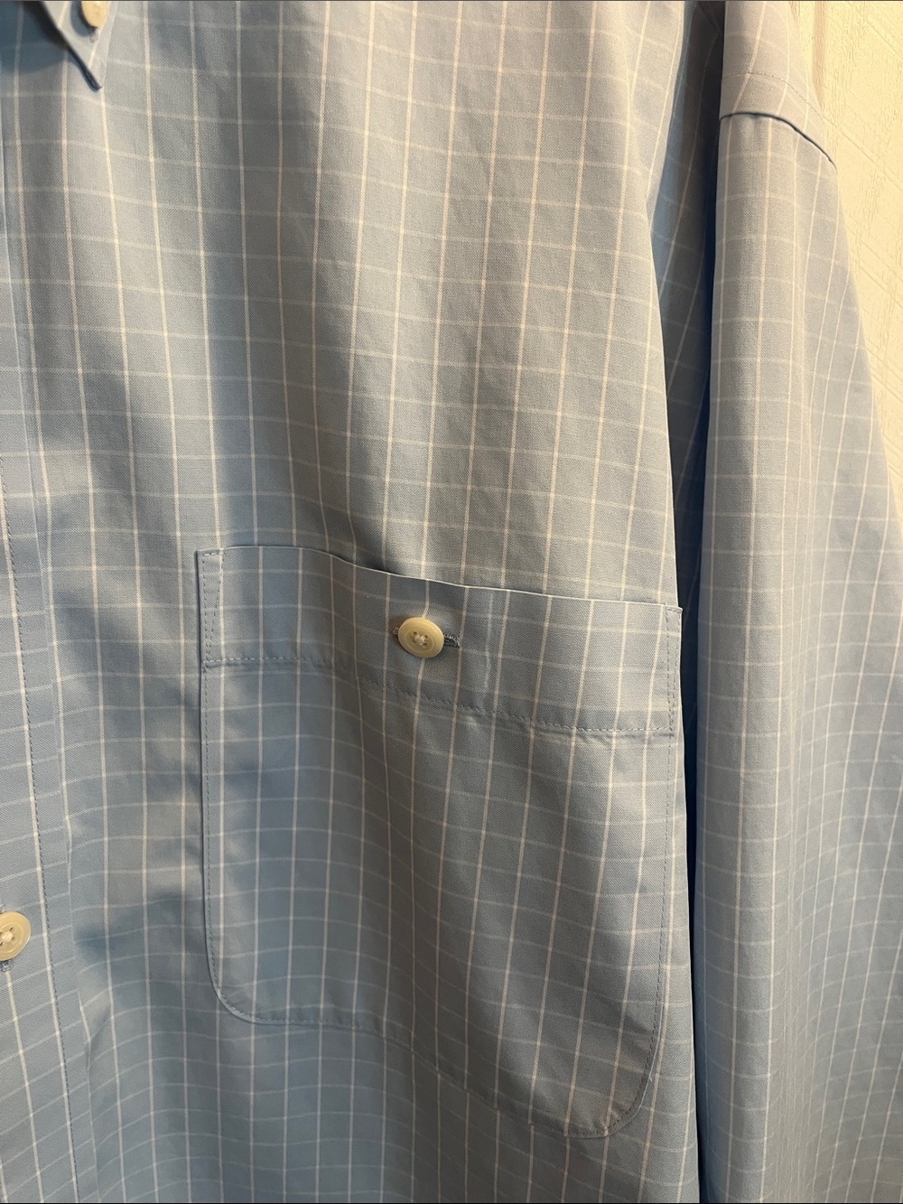 Orvis Light Blue Windowpane Dress Shirt - Picture 3 of 8